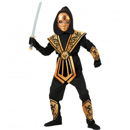 Dětský kostým japonský ninja zlatý