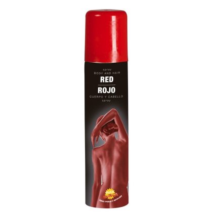 Červený sprej na tělo a vlasy