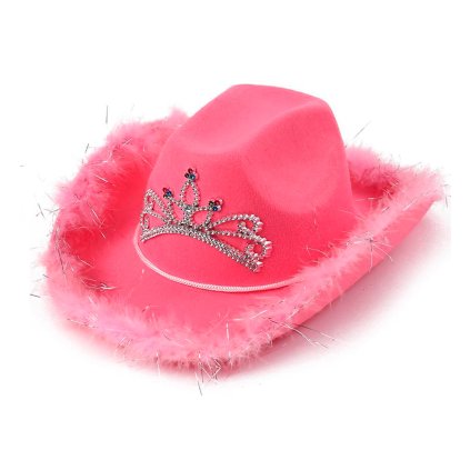 Růžový kovbojský klobouk