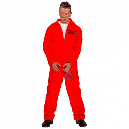 Vězeňská uniforma červená + pouta