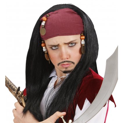 Dětská paruka s šátkem a vousy Jack Sparrow