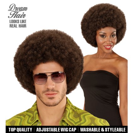 Hnědá afro paruka