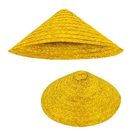 slaměný čínský klobouk žlutý