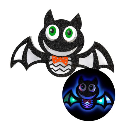 halloween Dekorace na stěnu svítící netopýr
