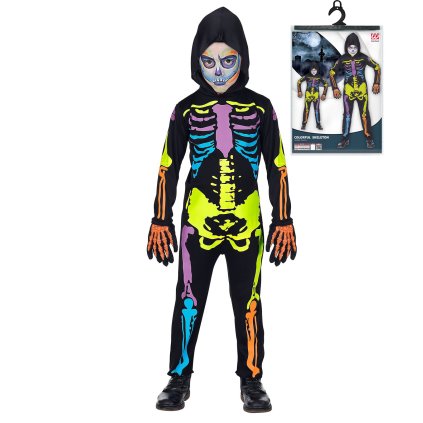 Dětský kostým barevný kostlivec (overal) halloween copy