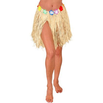 Havajská béžová Hula Hula sukně 40 cm