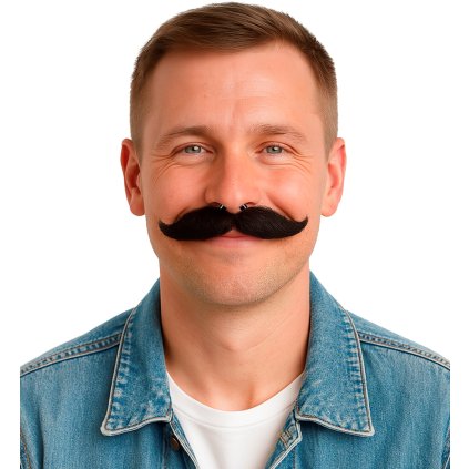Hustý černý knír