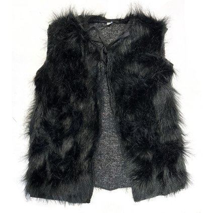 detska cerna chlupata vesta cert