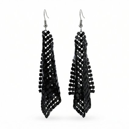 Retro náušnice černé 80. léta