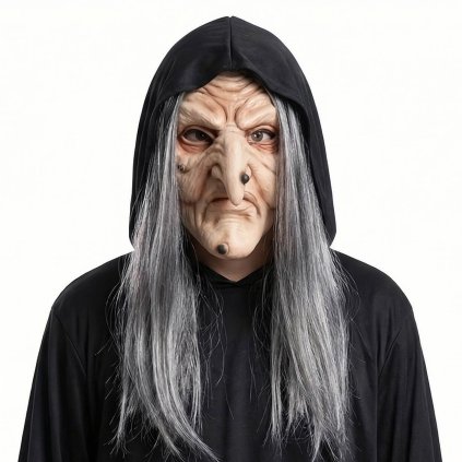 Čarodějnice maska s parukou oskliva