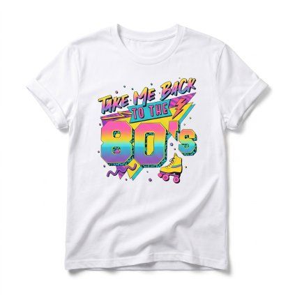Bílé tričko retro 80 léta