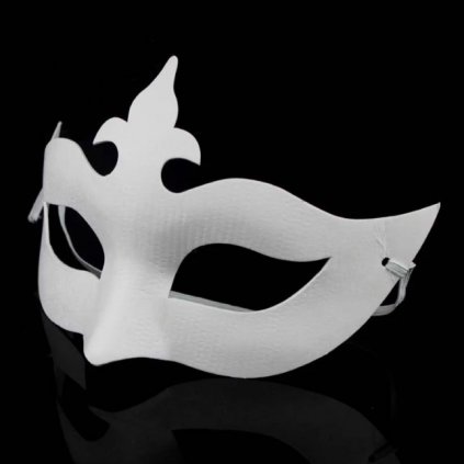 Bílá karnevalová maska k domalování