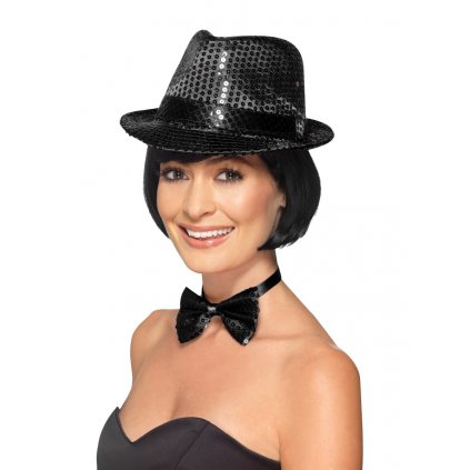 Černý párty klobouk fedora