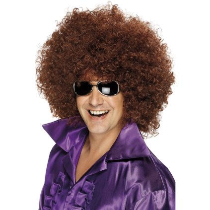 Objemná afro paruka hnědá