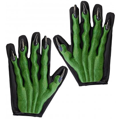 carodejnice Zelené gumové rukavice s prsty