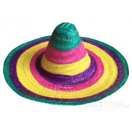 Mexické sombrero barevné levně partyzon