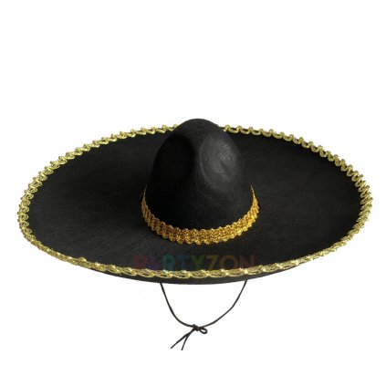 velky černý mexický klobouk sombrero