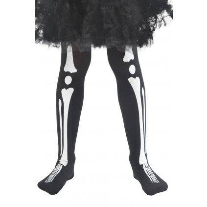 Dětské punčocháče kostra halloween