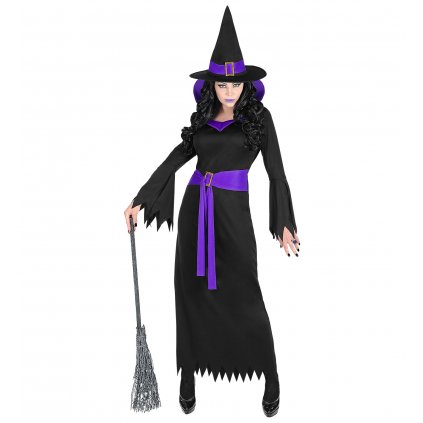 dámský kostým čarodějka fialovočerný