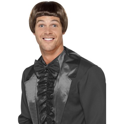 pánská hnědá paruka Bowl Cut