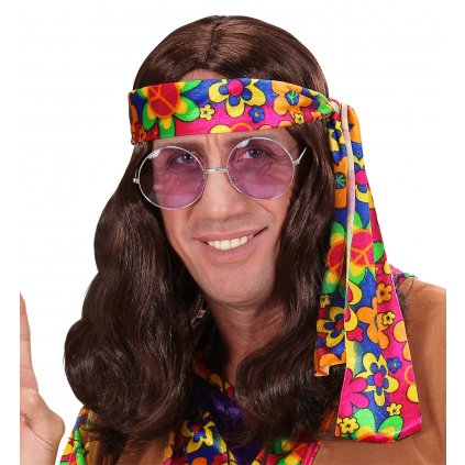 hnědá hippies paruka