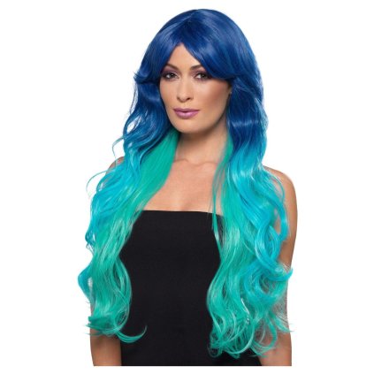 Modrá paruka ombre