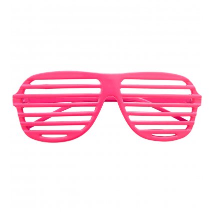 růžové neonově mřížkované brýle