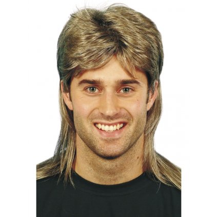 Pánská paruka mullet hnědá