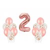 Růžový set balónky a foliový balónek číslo 2