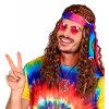 Hnědá hippies paruka s čelenkou