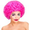Růžová kudrnatá paruka klaun