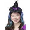 Mini čarodějnický klobouk s vlasy na čelence