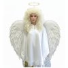 bílá pelerína s kapucí pro anděla kostým