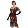 Flapper šaty 30 léta vínové