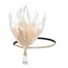 Kovová retro čelenka s peřím Champagne