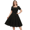 Retro šaty černé s puntíky 50. léta rockabilly