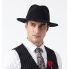 Elegantní fedora klobouk černý 30 leta retro
