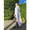 bily plast dlouhy s kapuci bila maska