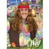 Hippie paruka s knírem a čelenkou
