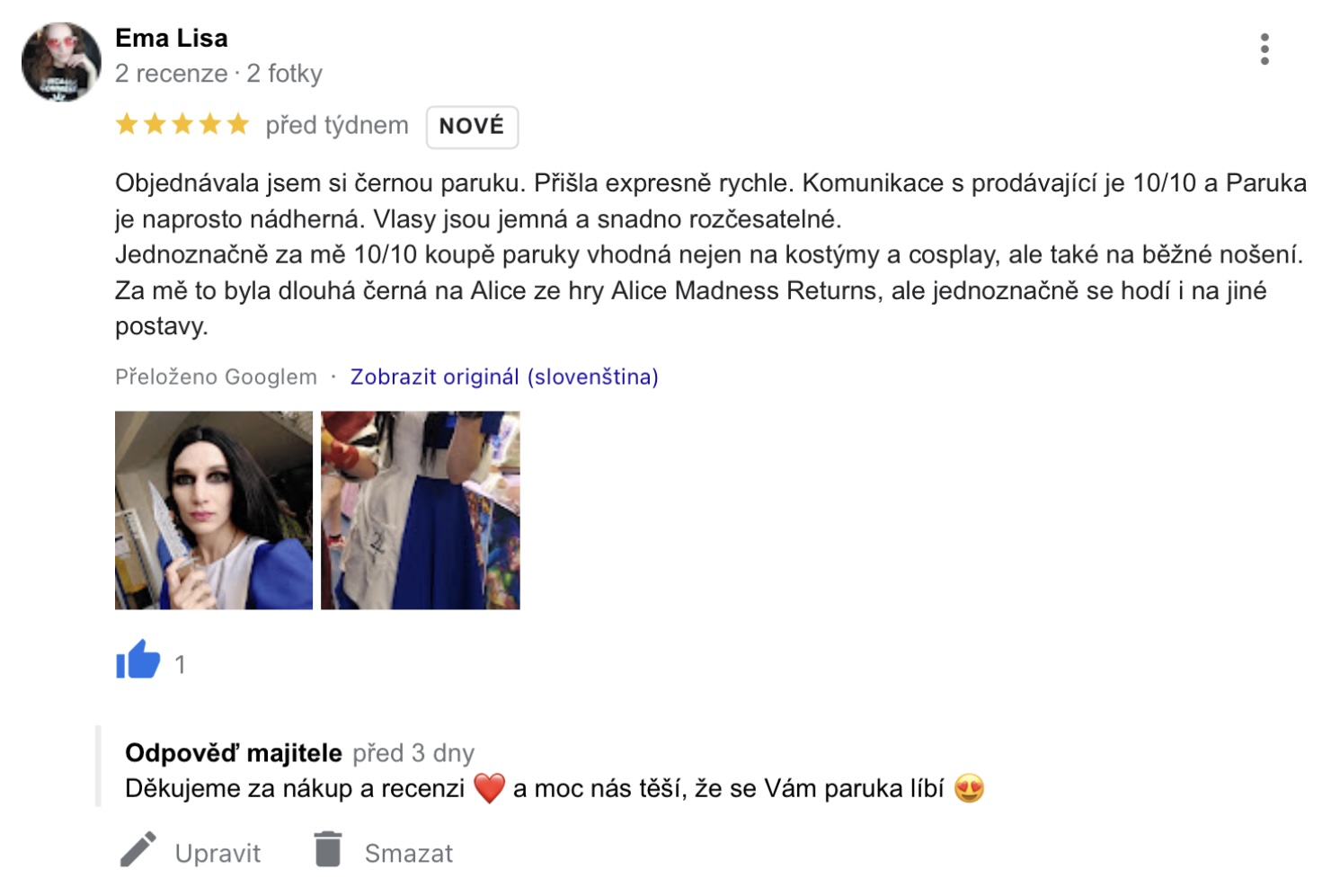 Recenze Paruky z druhé ruky