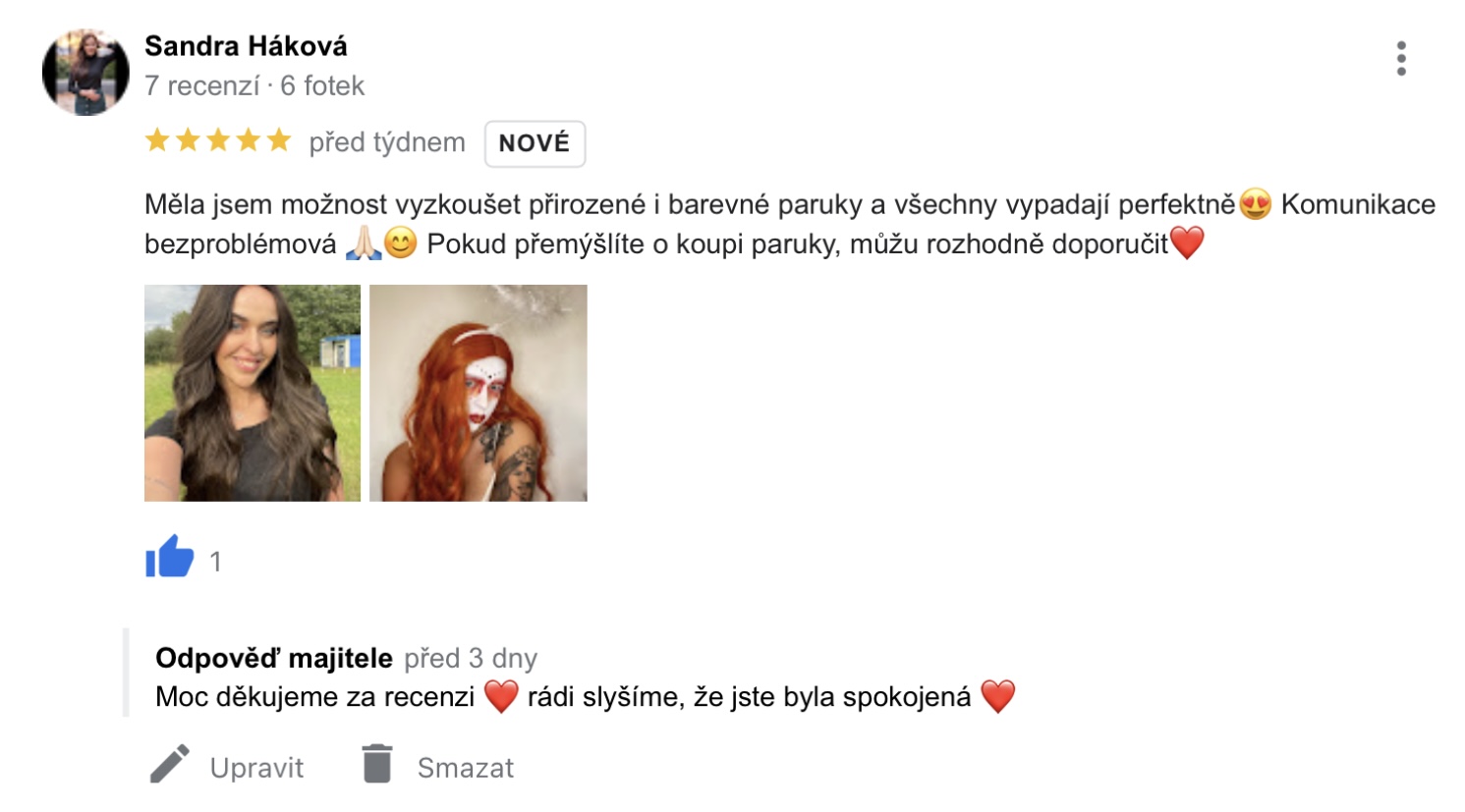 Recenze Paruky z druhé ruky