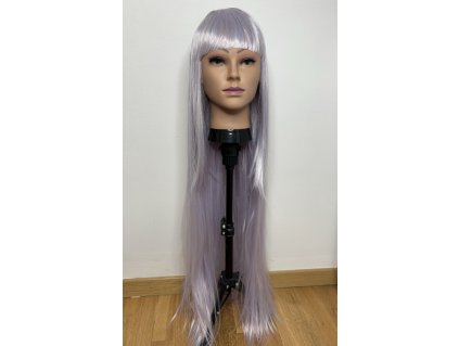 Extra dlouhá lila syntetická paruka s ofinou.