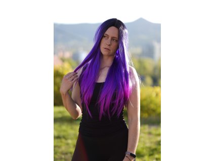 Dlouhá rovná unicorn syntetická paruka bez ofiny