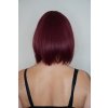 Krátká rovná burgundy paruka s ofinou ze syntetických vlasů