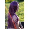 Fialová rovná syntetická lace front paruka
