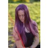 Fialová rovná syntetická lace front paruka