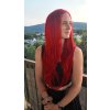 Červená lace front paruka