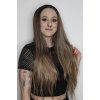 Ombré melírovaná hnědá lace front paruka