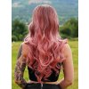 Ombré růžová vlnitá paruka ze syntetických vlasů