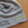 Tenká čepice s dinosaury na šedé